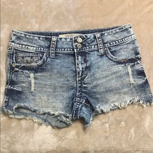 Hydraulic Shorts. Thick stitch with Rhinestones